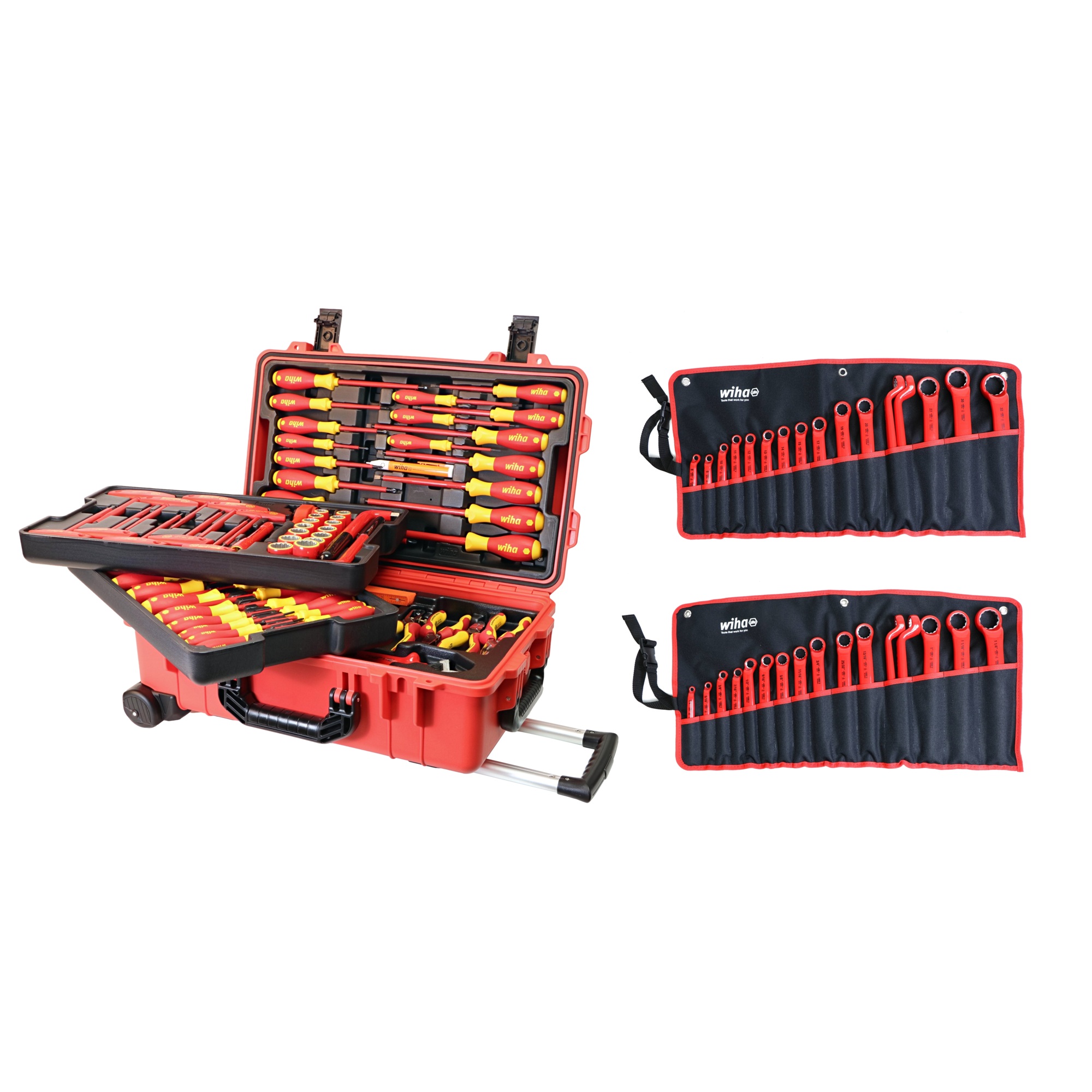 Wiha Tools 112 Pc Master Electrician's Insulated Tools Set In Rolling Hard Case, Model #32801